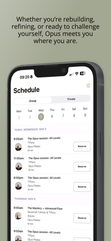 Opus Pilates screenshot