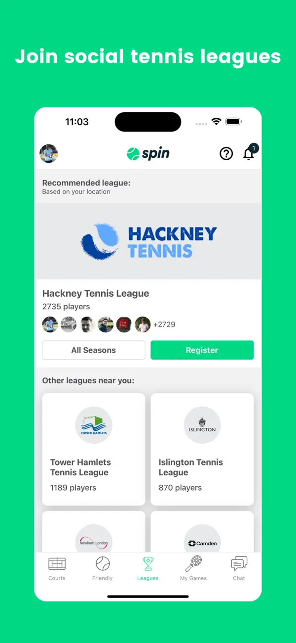 Screenshot #2 pour Spin: Tennis Partners, Leagues