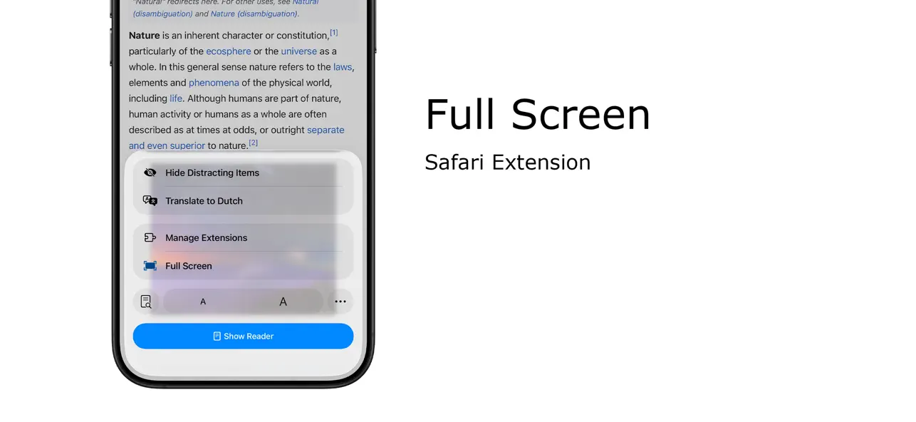 Screenshot #1 pour Full Screen for Safari