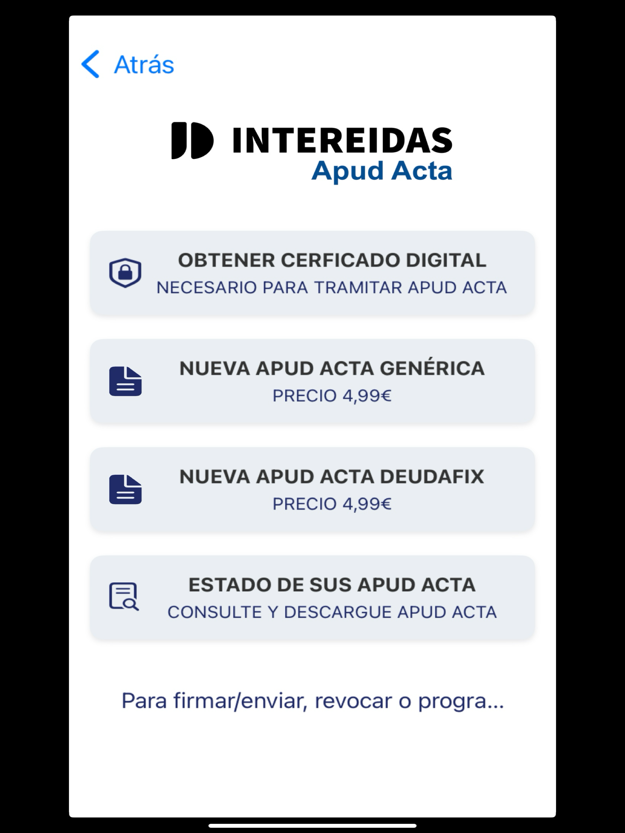 Apoderamiento APUD ACTA móvil