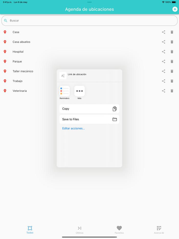 Agenda de ubicaciones
