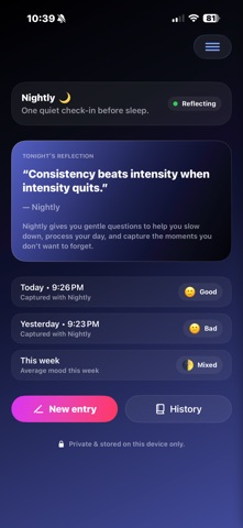Nightly Reflections Screenshot 1 of 7
