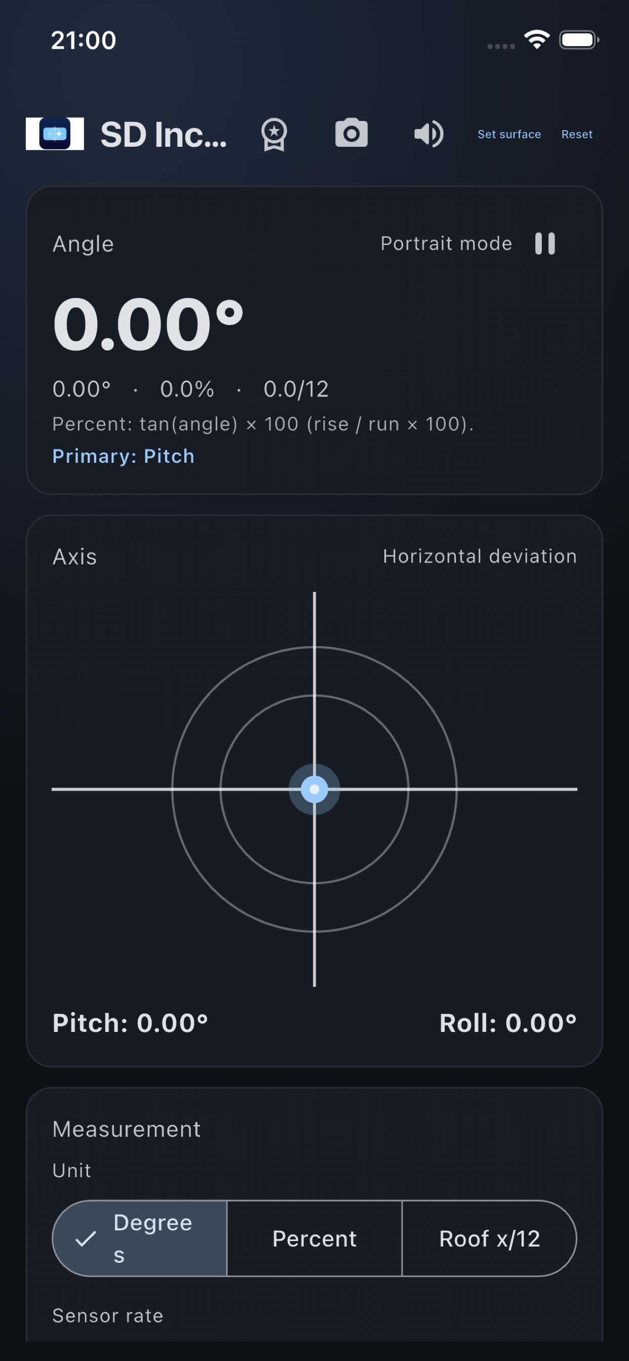 SD Inclinometer screenshot 2