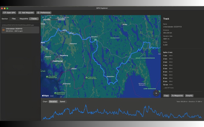 GPX Explorer screenshot