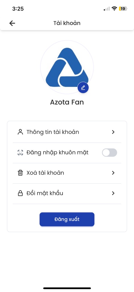 Azota Student - Users can easily manage their account details, from personal information to enabling Face ID for swift access.
