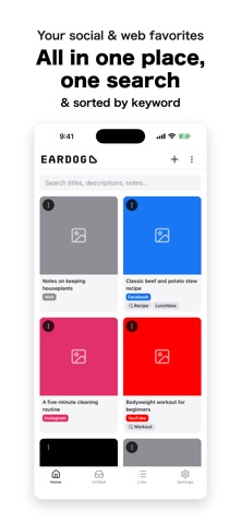 EARDOG: Save & Search Links, kuvakaappaus 1