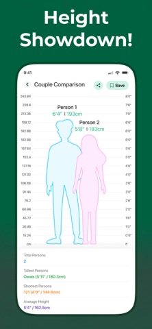 Height Comparison: CM & Feet iPhone screenshot