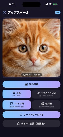 Upscaler Tシャツとか印刷物に screenshot