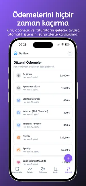 Outflow: Gelir & Gider Takibi screenshot 2