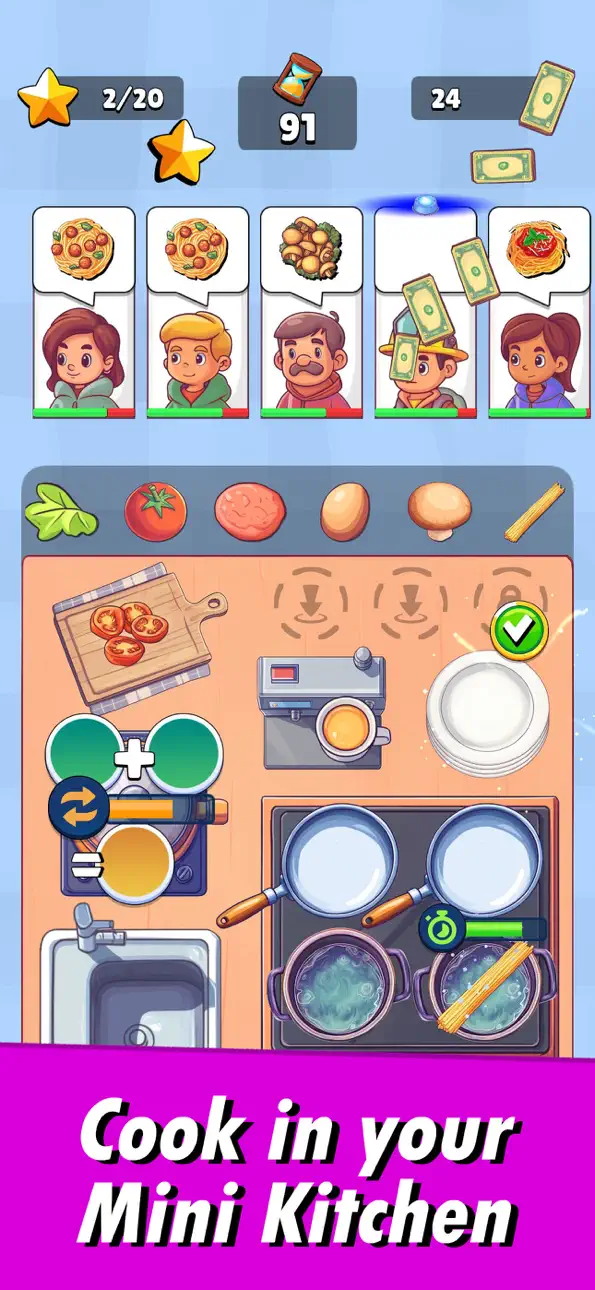 Mini Kitchen Chef Hack screenshot 1 - iOS game interface
