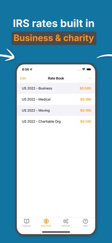 Mileage Log Trip & Tax Tracker iPhone screenshot