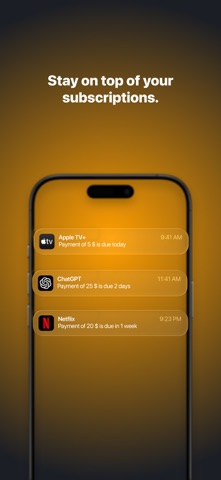 SmartSubs: Track Subscriptions iPhone screenshot