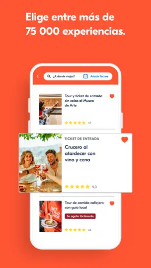 Captura de pantalla de GetYourGuide: Planea Y Reserva en iPhone 5