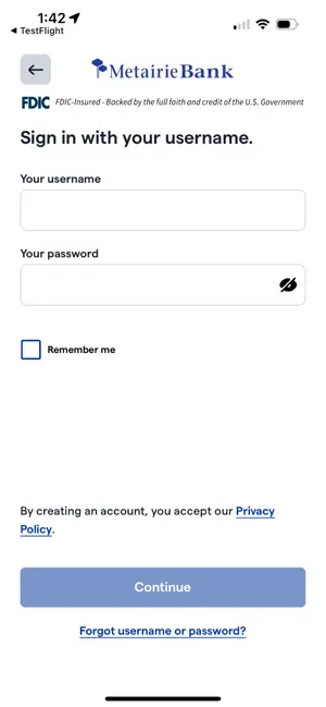 Metairie Bank Mobile screenshot 1