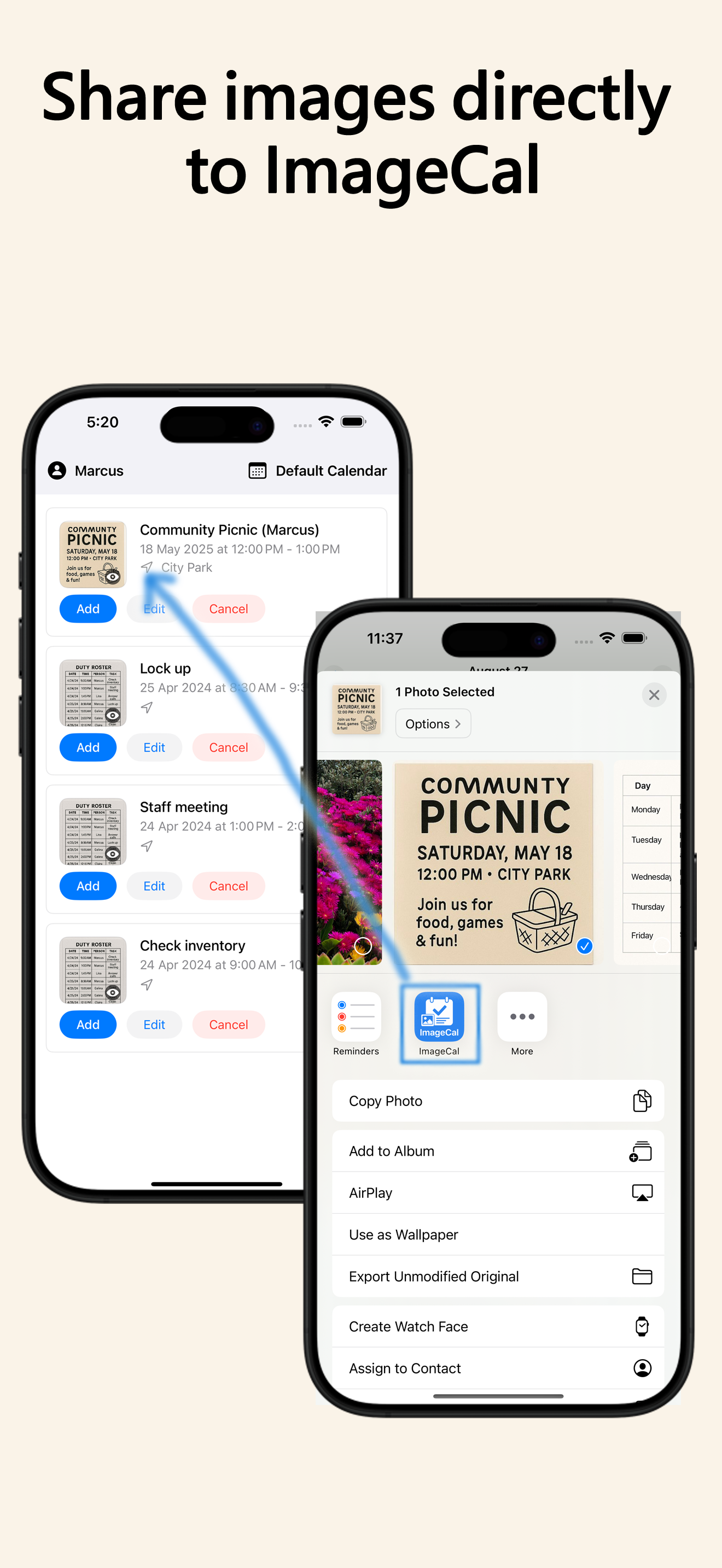 ImageCal: Photo to Calendar screenshot 4