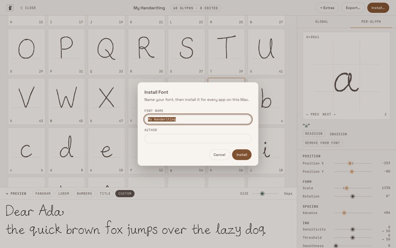 inktype: Handwriting to Font screenshot 4