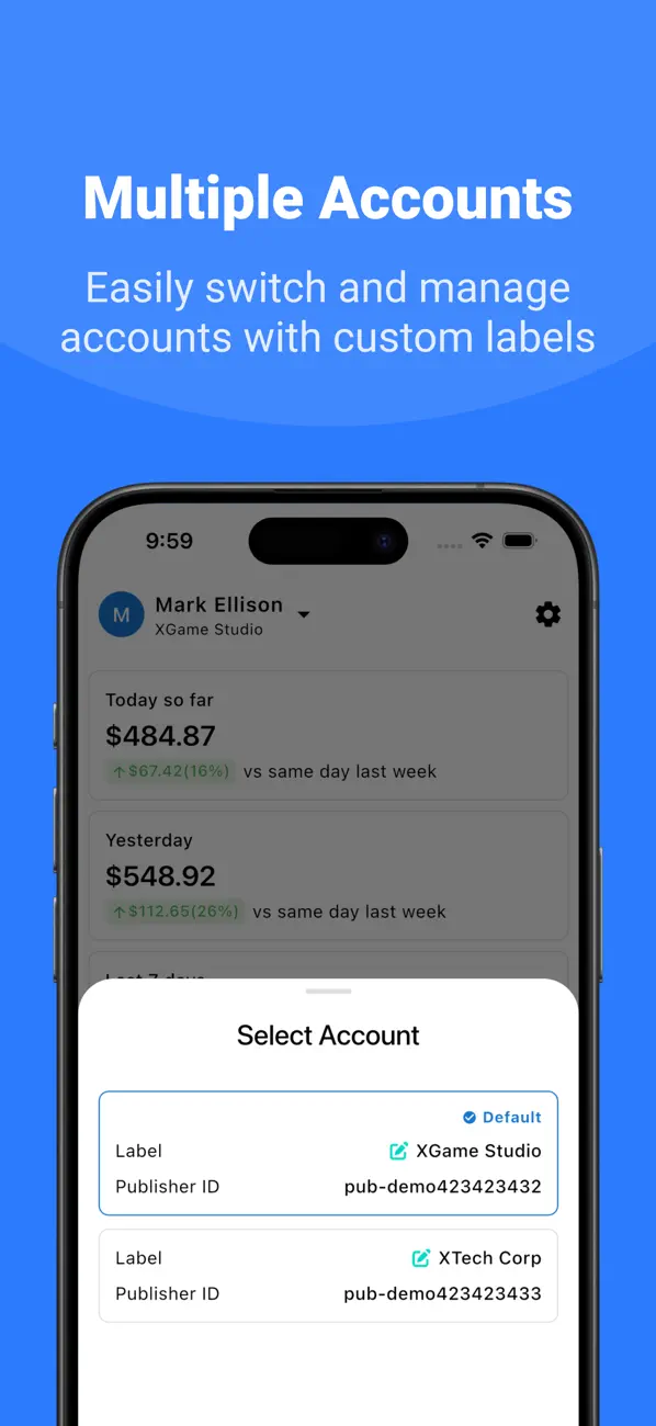 Screenshot #3 pour AdReport - Dashboard for AdMob