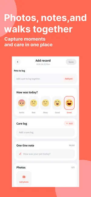Pawly: Pet Diary & Care Log screenshot 3