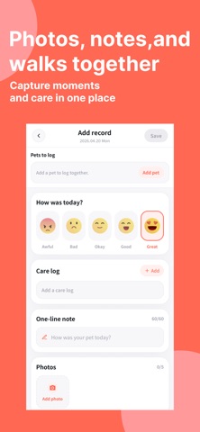 Pawly: Pet Diary & Care Log iPhone screenshot