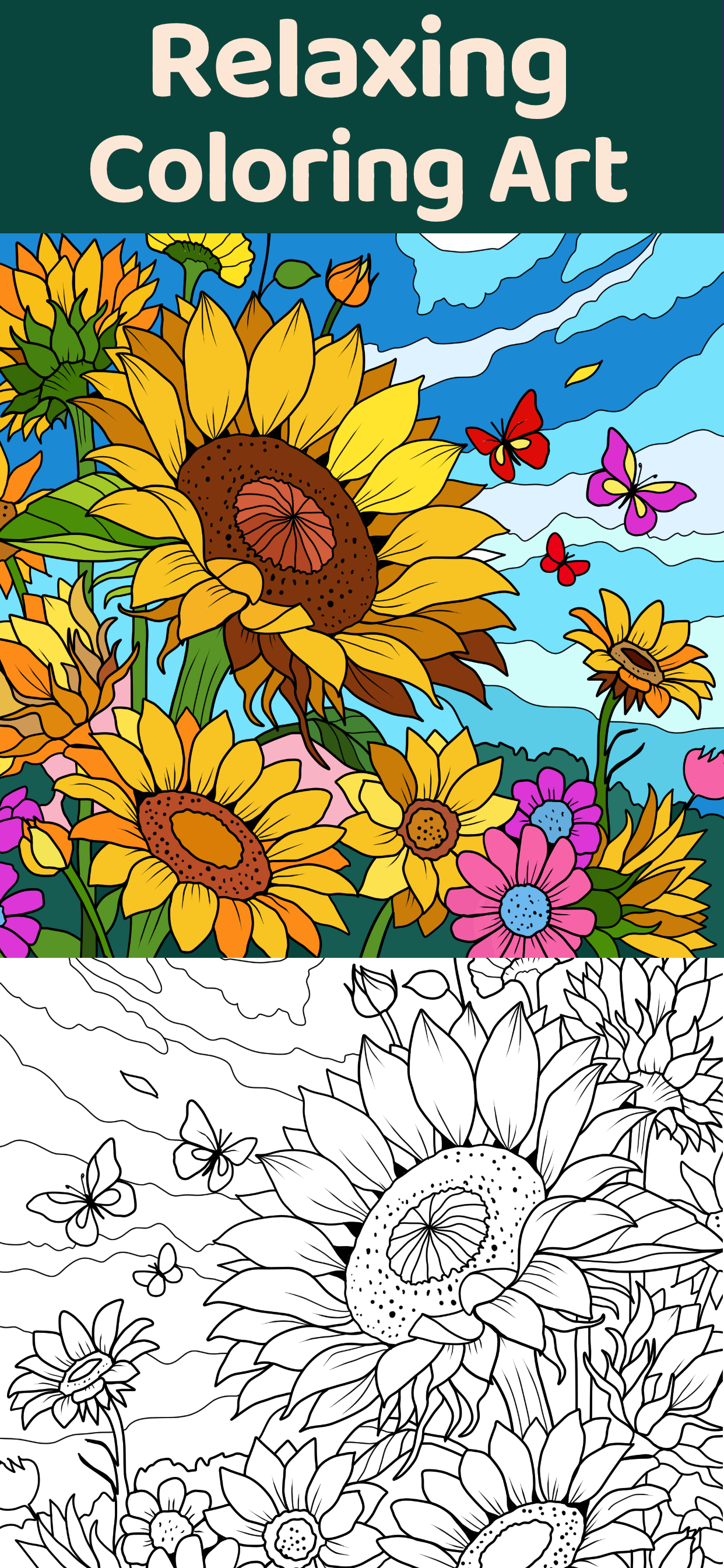 Flowers - Adult Coloring Book screenshot 4