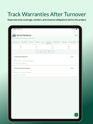 Construction Closeout: Closr+ iPad screenshot