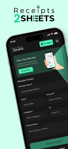 Receipts2sheets: Smart Scanner screenshot