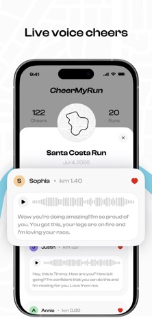 CheerMyRun: Run, Track & Cheer iPhone screenshot 3
