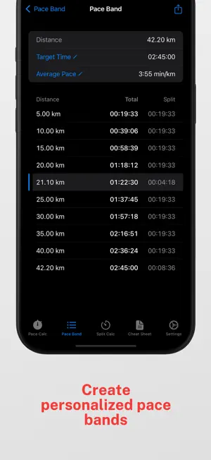 RunningCalc screenshot 2