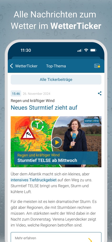 RegenRadar mit Wetterwarnungen - 