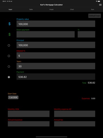 Karl's Mortgage Calculator ipad screenshot 2