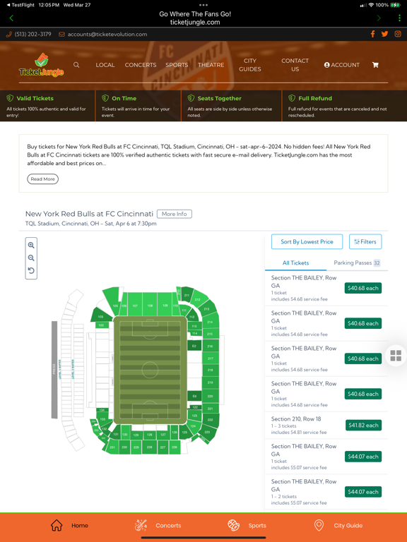 Ticket Jungle iPad screenshot 3 - Entertainment app