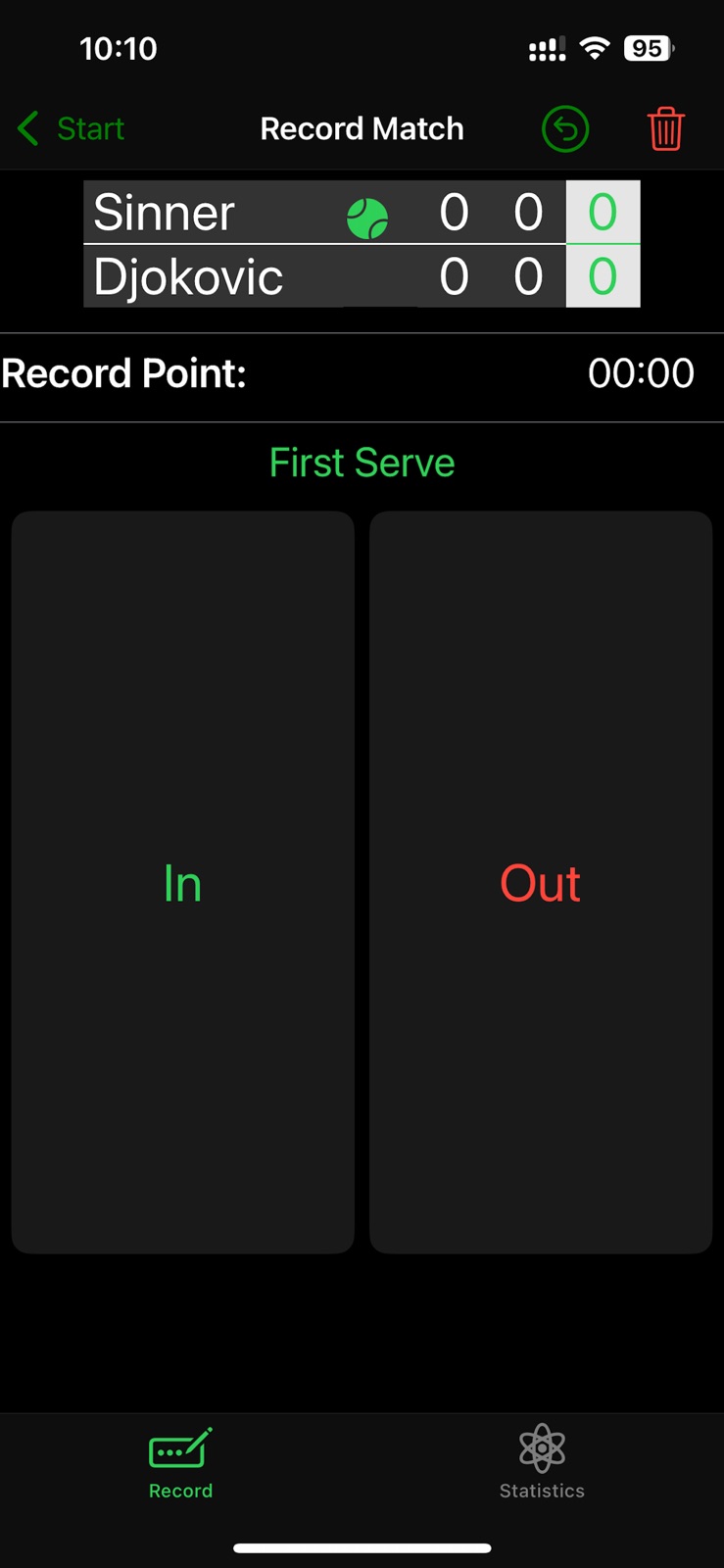 Tennis Track iphone screenshot 1