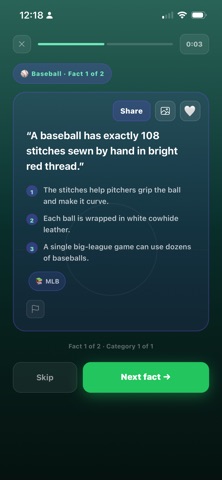 Qurio Sports Facts & Trivia iPhone screenshot