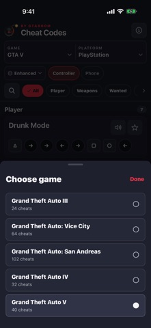 Cheat Codes by GTABOOM screenshot