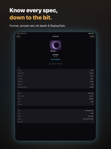 Vivace: Lossless FLAC Player iPad screenshot