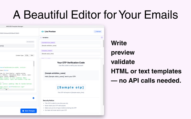 SES Template Manager app screenshot 3