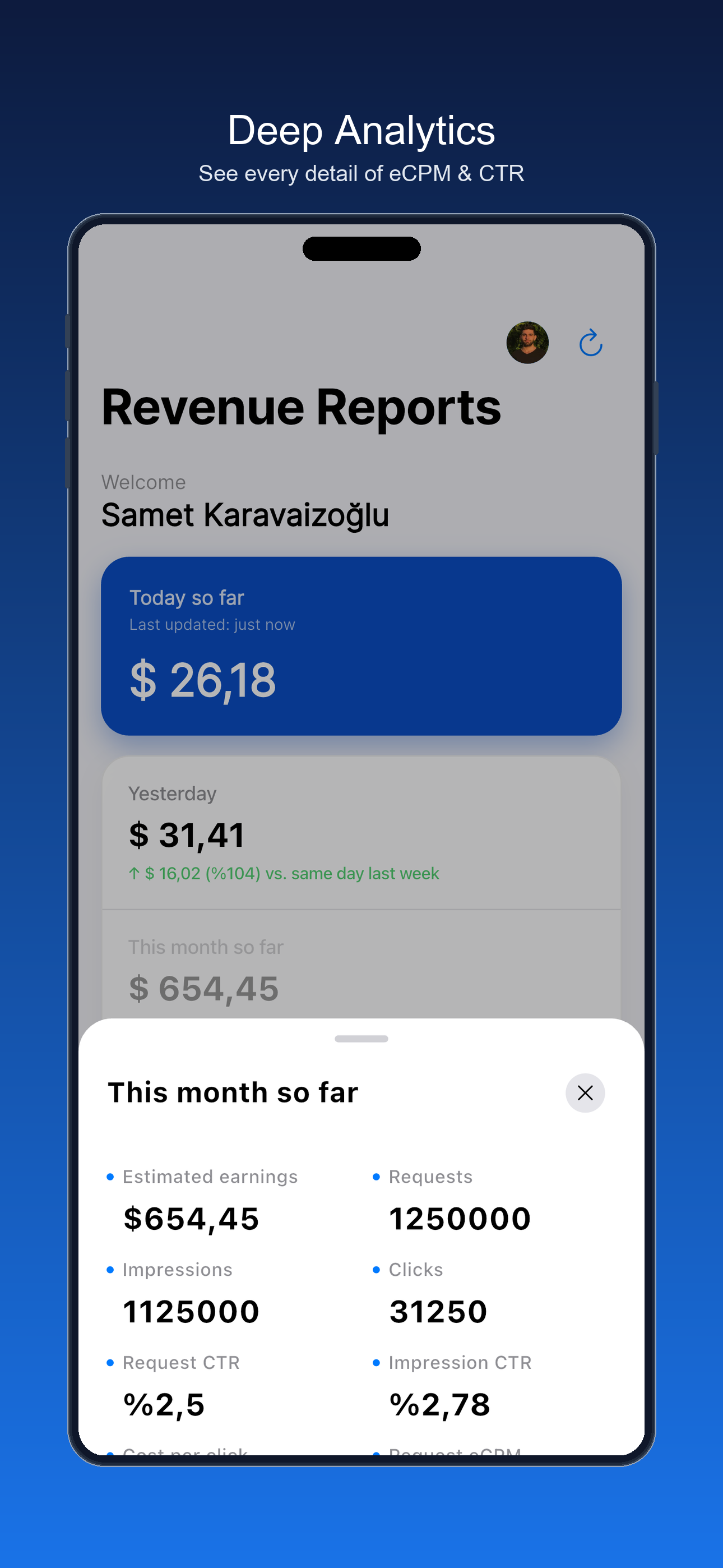 ADTable - AdMob Revenue Track screenshot 2
