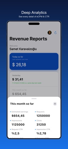 ADTable - AdMob Revenue Track iPhone screenshot