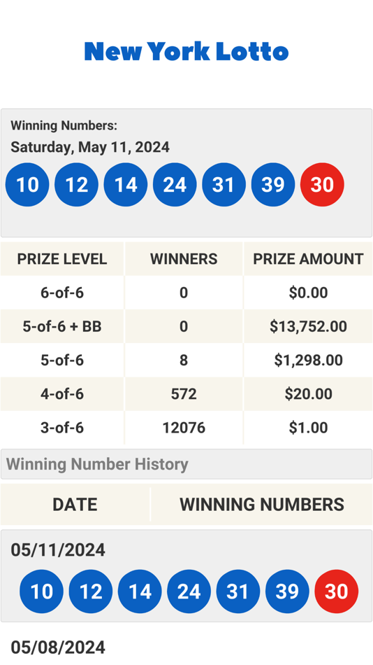 #4. NYC Lottery Results (iOS) 由: Ali Mert TUFEKCI