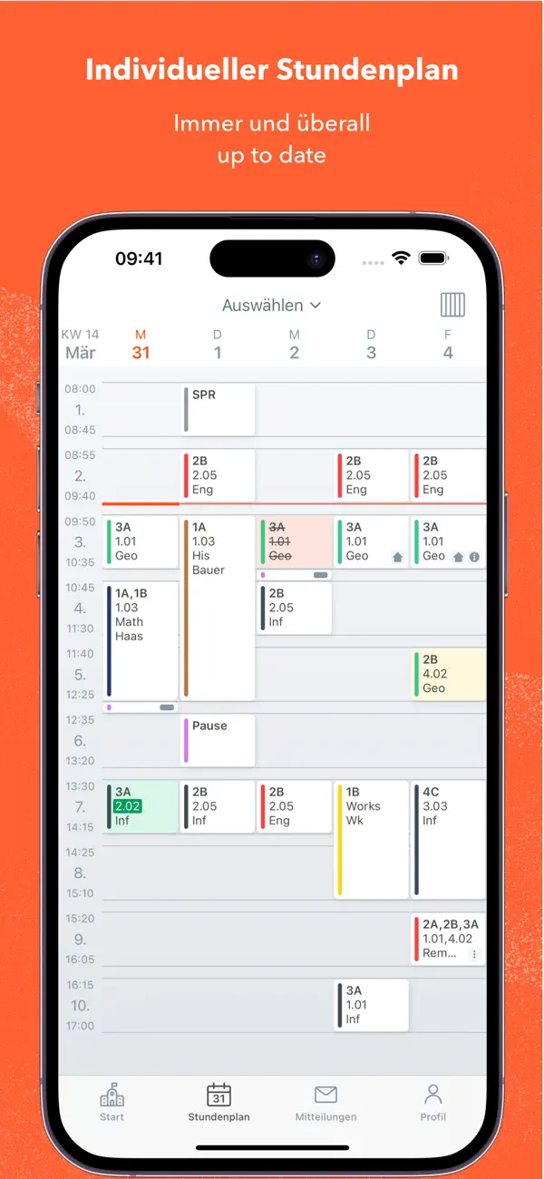 Untis Mobile iPhone App Screenshot 1 – Bildung