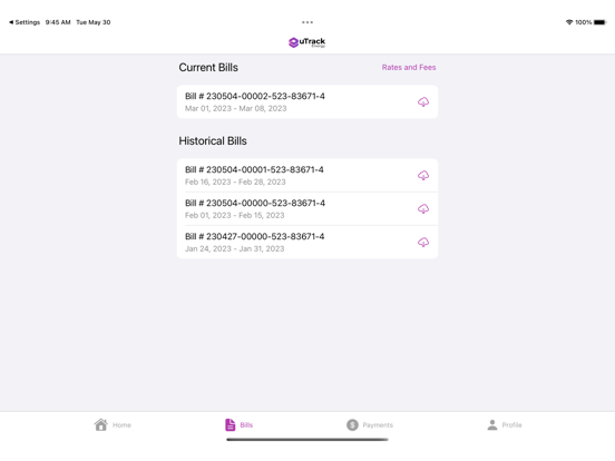uTrack® Energy app screenshot 2