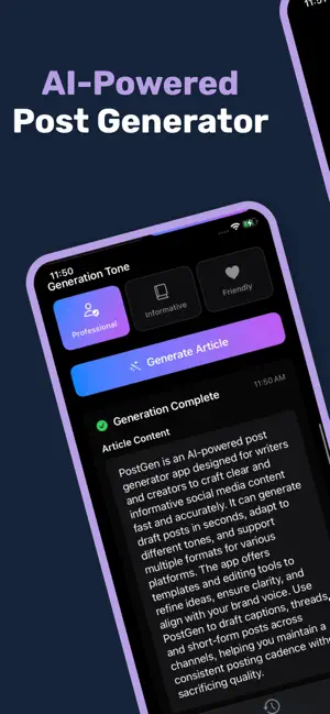 PostGen: AI Post Generator screenshot 1