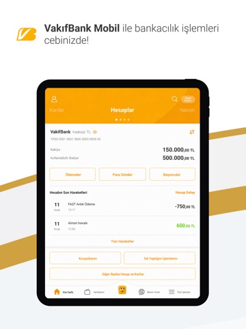 VakıfBank Mobil Bankacılık iPad screenshot 1