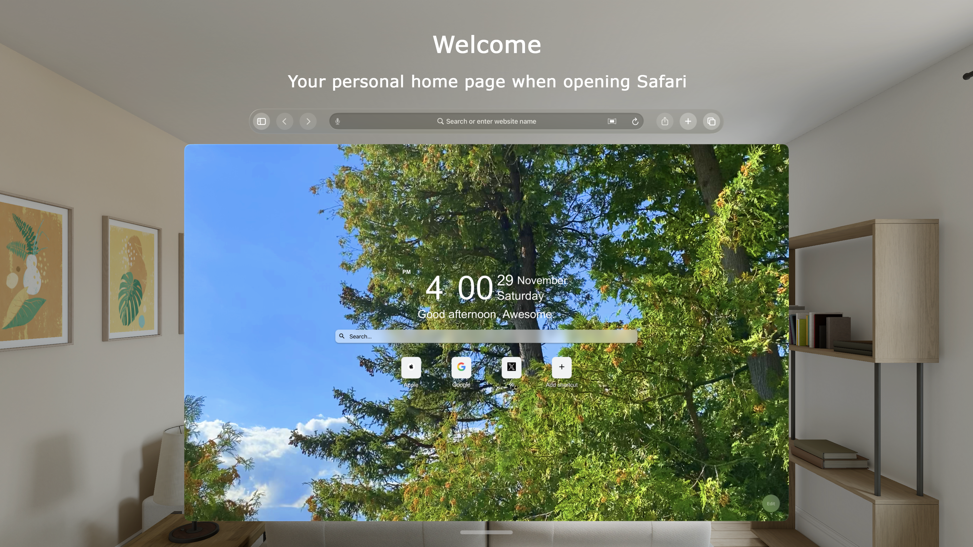 Home Tab for Safari