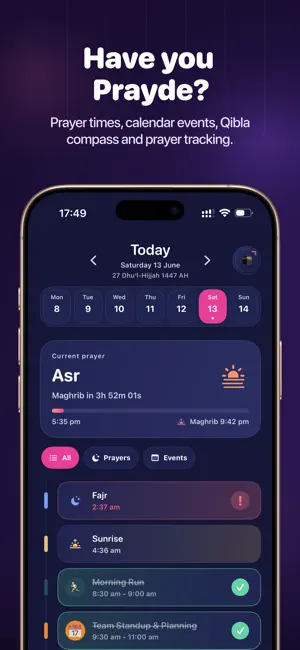Prayde - Salah Planner screenshot 1