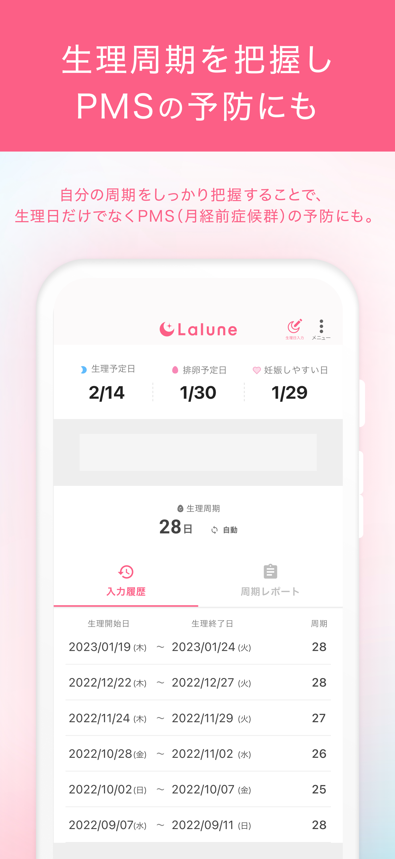 妊活・生理 ラルーン｜生理管理アプリ 基礎体温・周期やピル