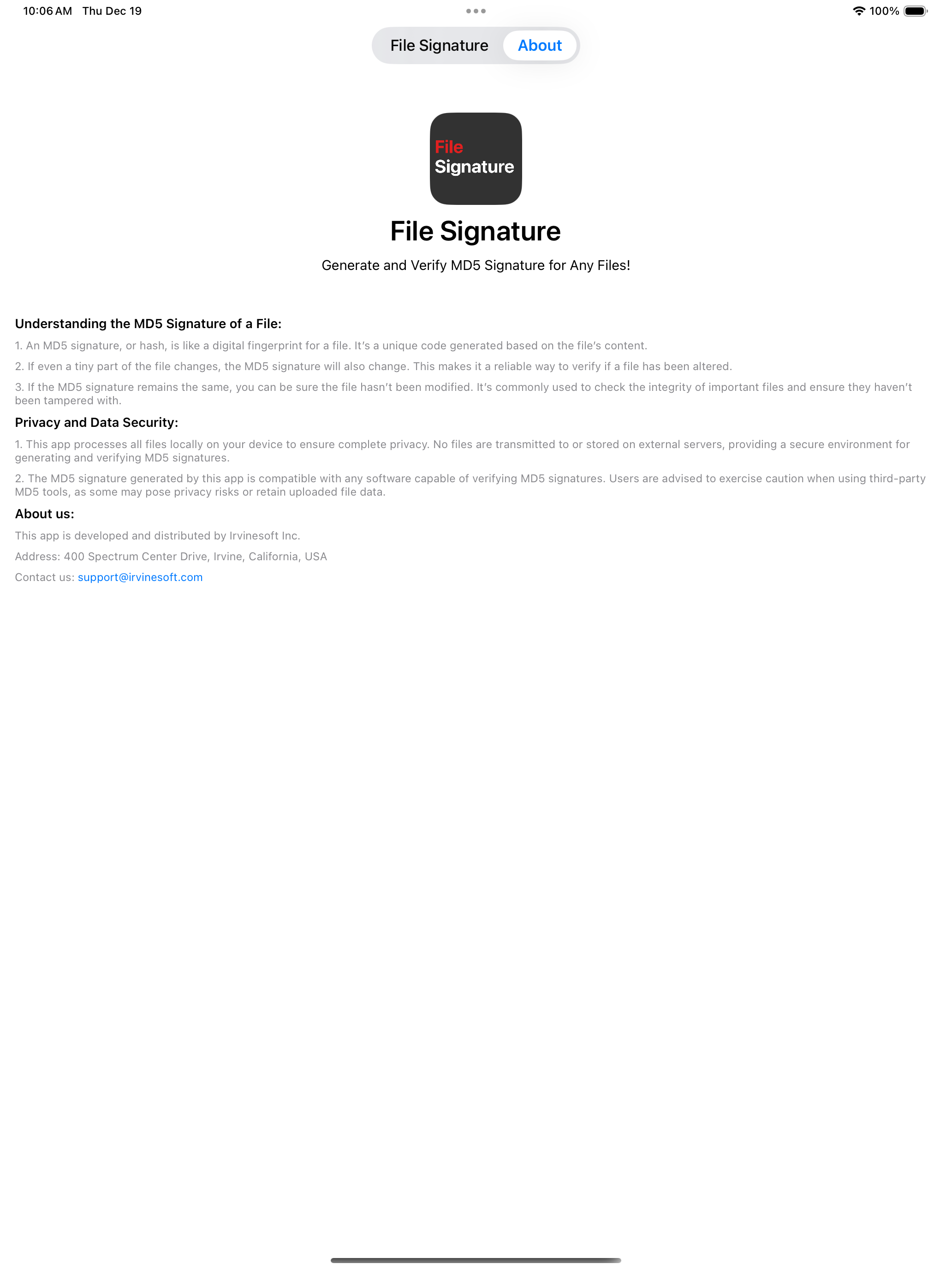 File Signature: Sign any file