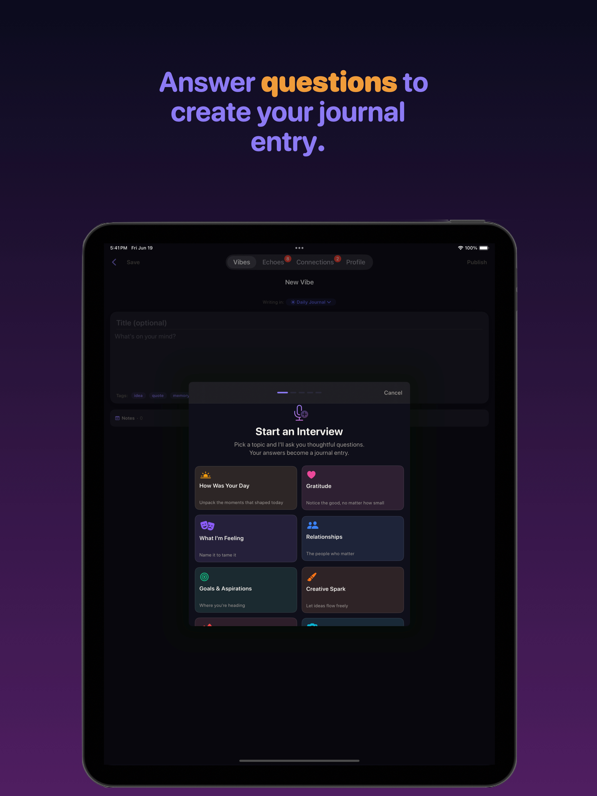 VibeEchoes: Reflective Journal