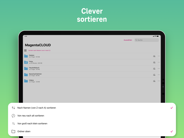 ‎MagentaCLOUD - Cloud Speicher Screenshot