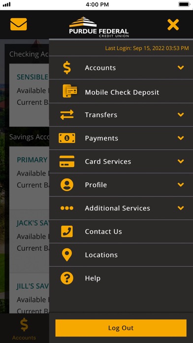 Purdue Federal Digital Banking Screenshot